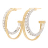 Marco Bicego 18K Yellow Gold Double Hoop Earrings with Diamonds