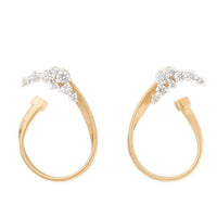 Marco Bicego 18K Yellow Gold Marrakech Open Hoop Thin Earrings with Diamond Clusters