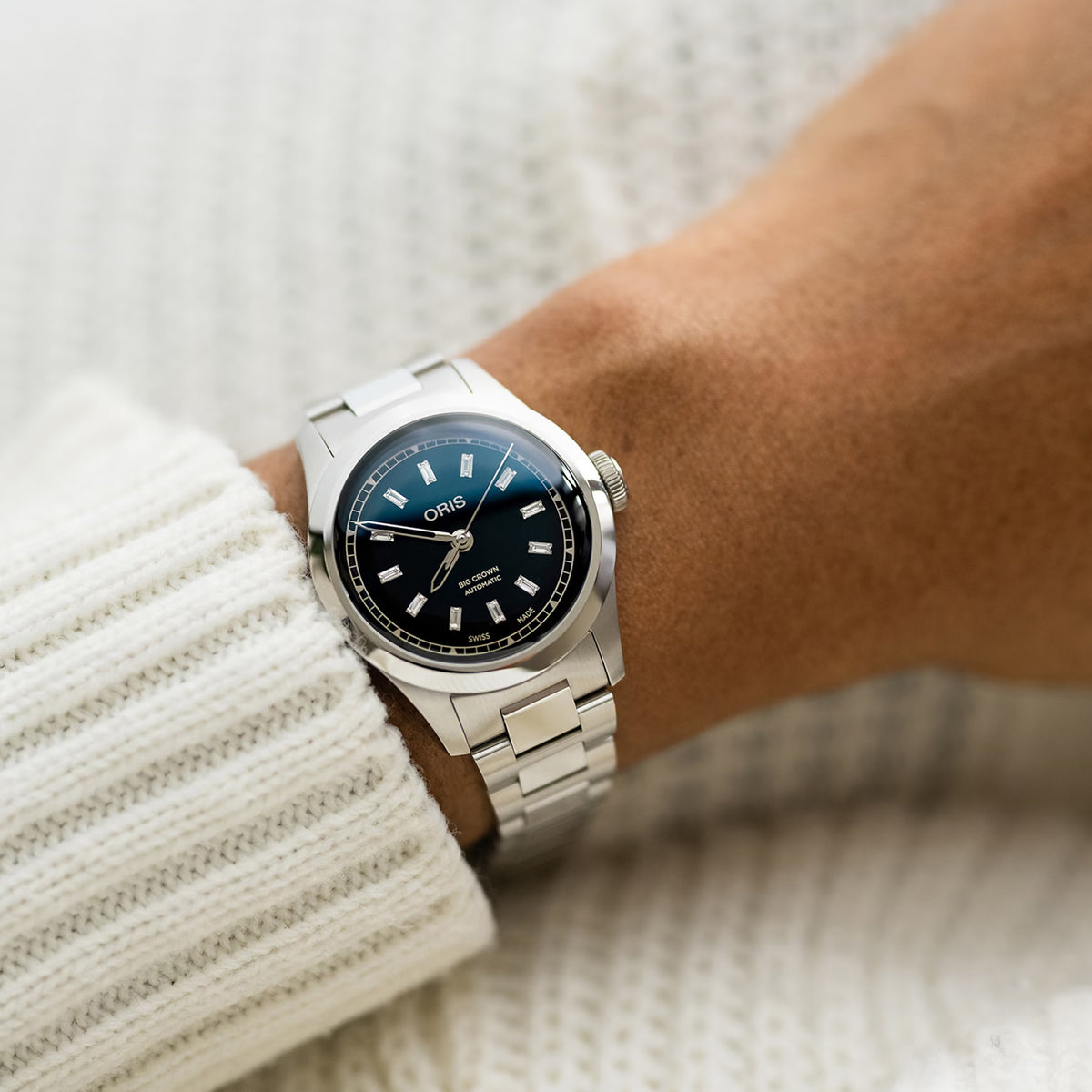 Oris Big Crown Diamonds 34MM Black Dial Watch Image 3