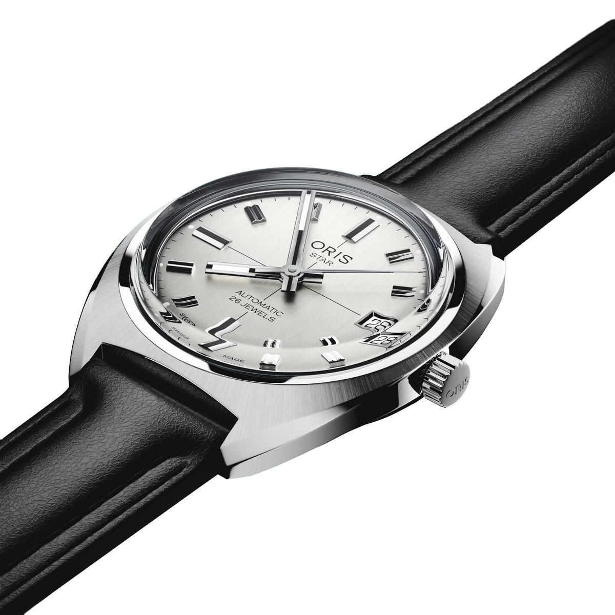 Oris Star Edition 35MM Grey Dial Black Strap Watch Image 1