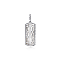 Gabriel & Co. Sterling Silver Bujukan Dog Tag with Mother of Pearl