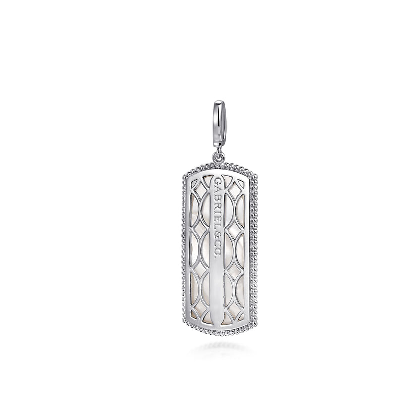 Gabriel & Co. Sterling Silver Bujukan Dog Tag with Mother of Pearl - NAGI