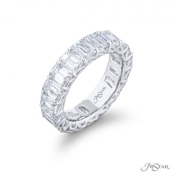 Platinum Eternity Emerald Cut Diamond Band img1