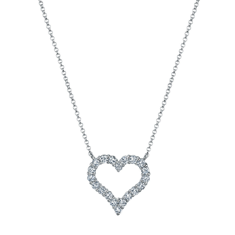 Platinum Open Heart Diamond Necklace
