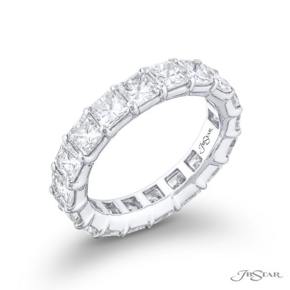 Platinum Radiant Cut Diamond Eternity Band img1