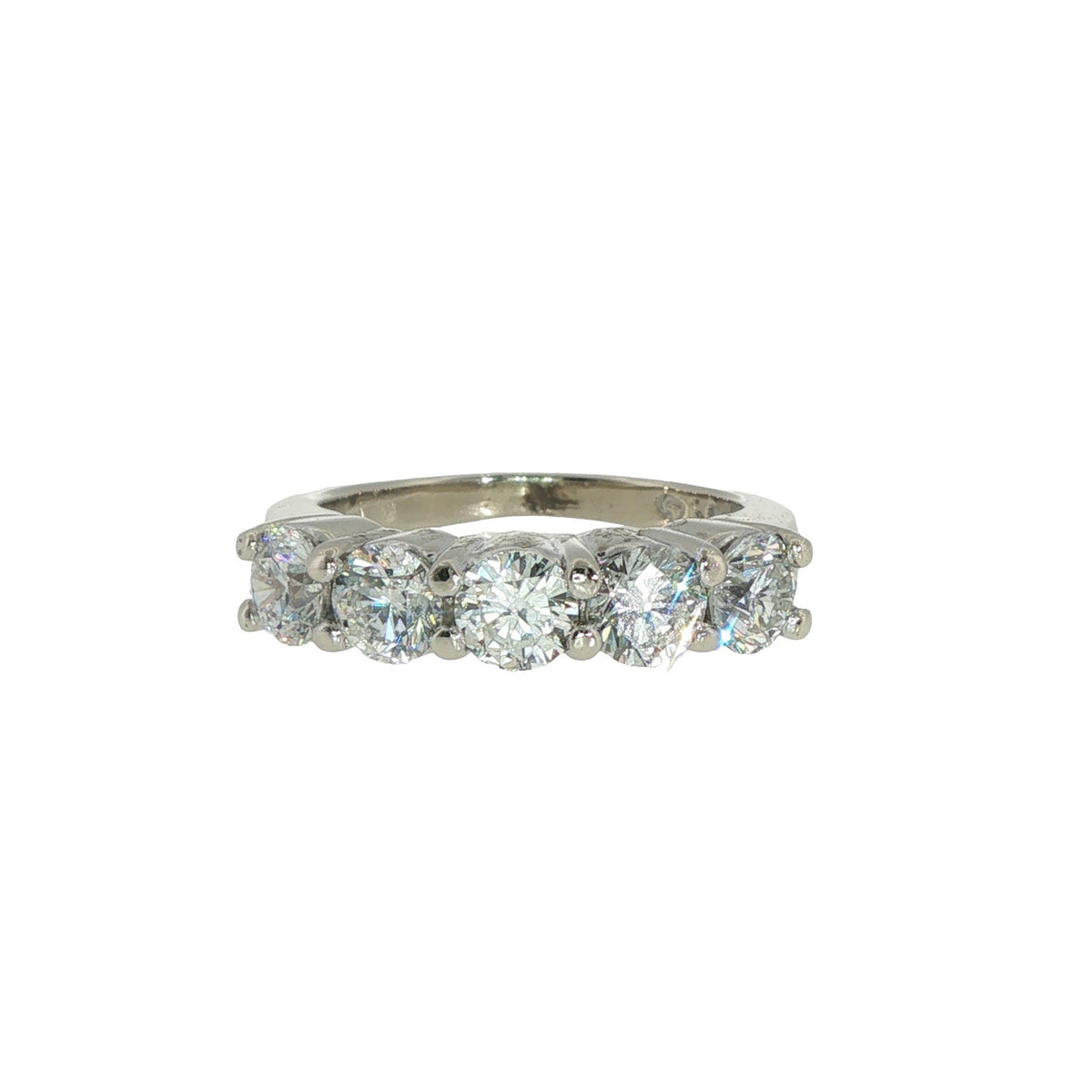 Pre-Owned 14K White Gold 5-Stone Diamond Band
