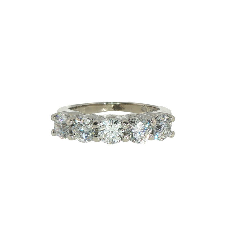 Pre-Owned 14K White Gold 5-Stone Diamond Band
