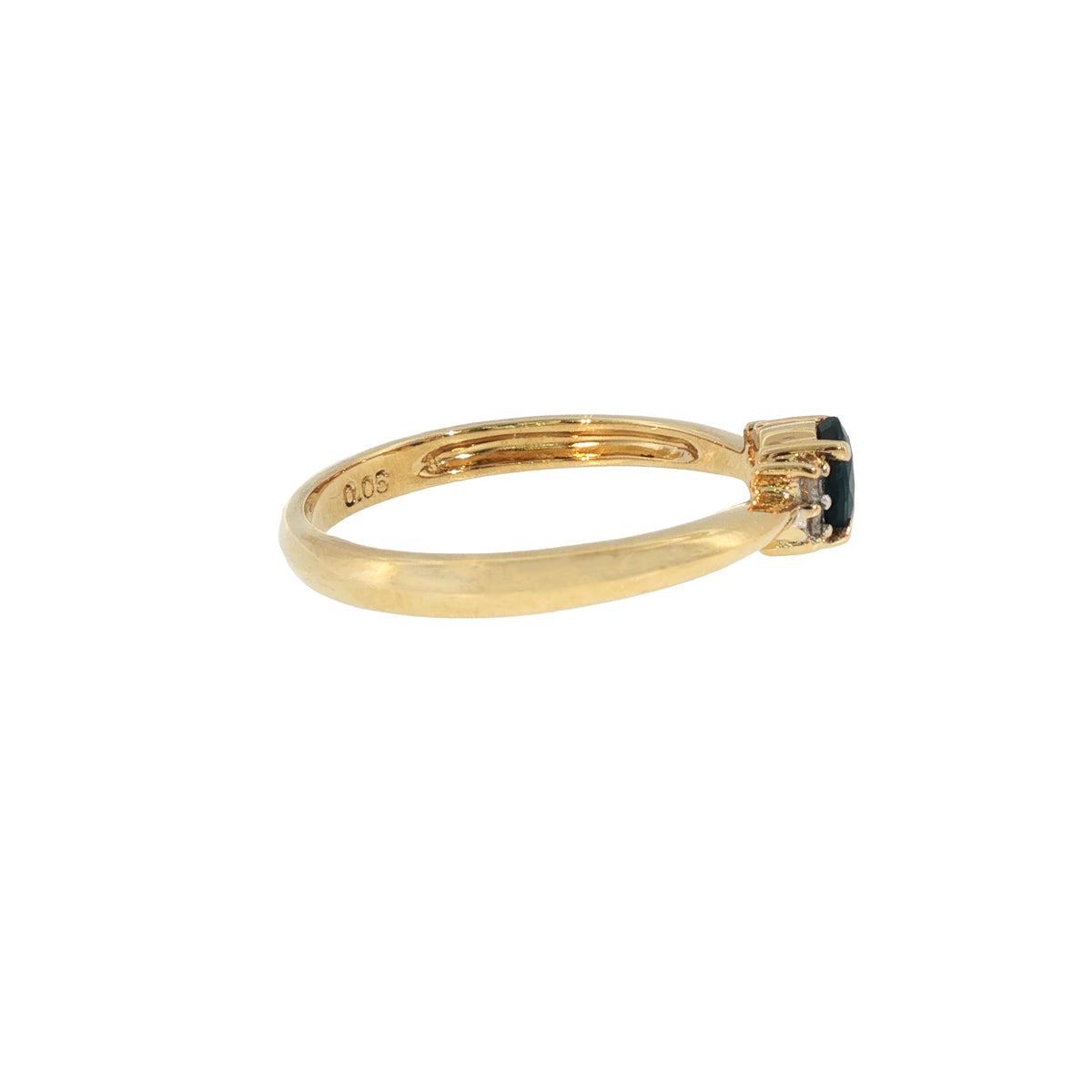 Pre-Owned 18K Yellow Gold Oval Blue Sapphire with Diamond Ring Image 1