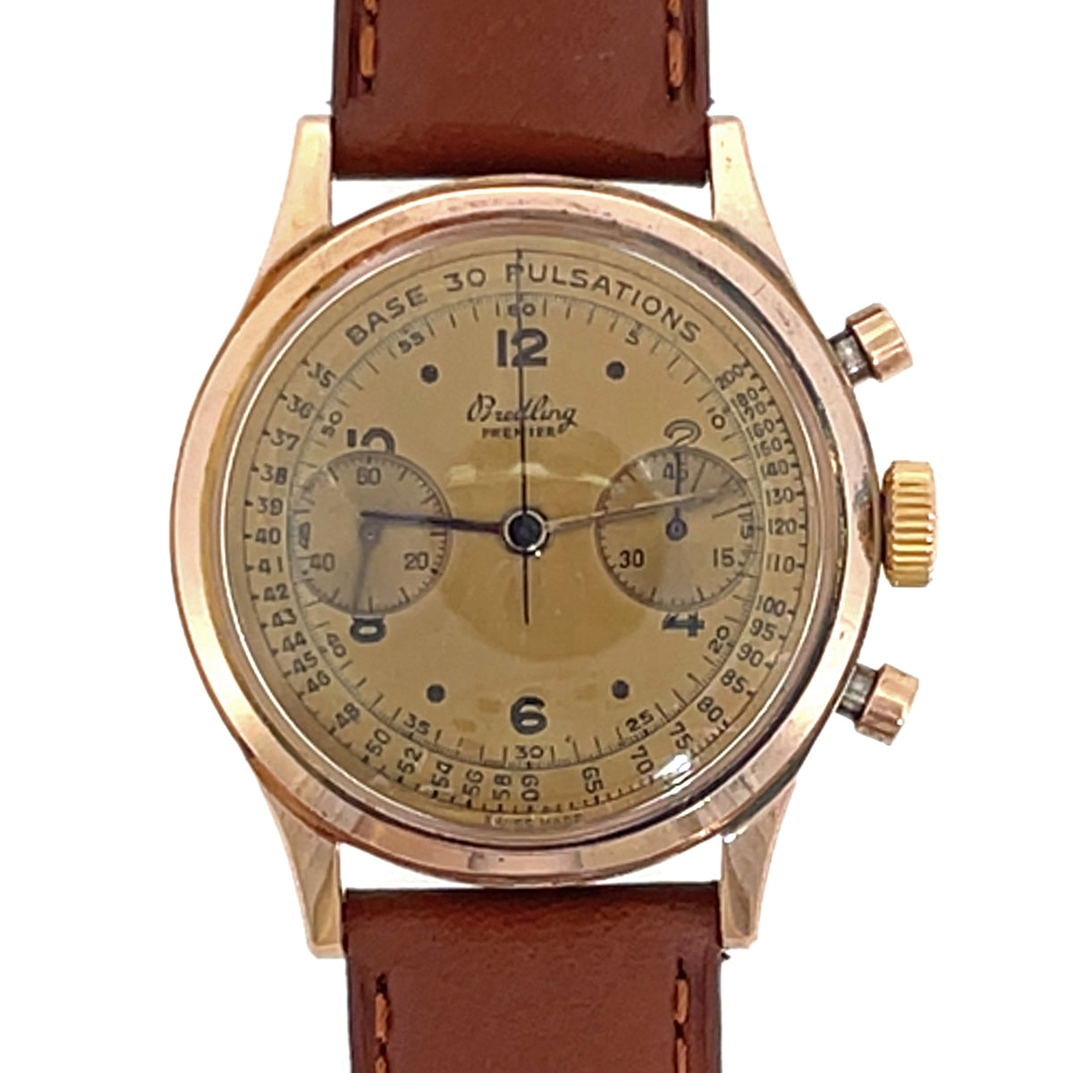 Pre-Owned Breitling 777 18K Gold Vintage Premier Pulsometer "Doctor's Watch" Mechanical 37.5mm