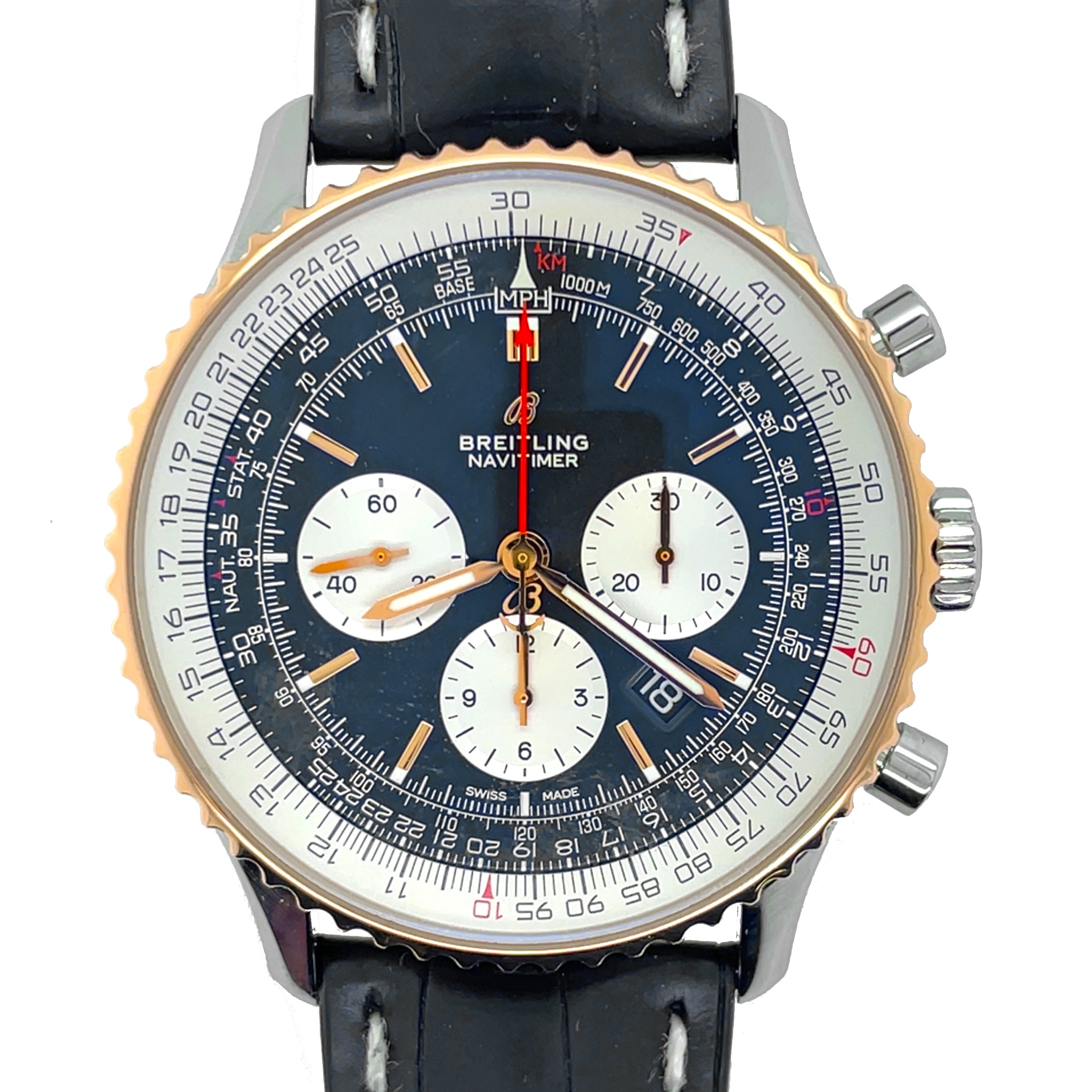 Pre-Owned Breitling Navitimer 46mm Black Chronograph img1