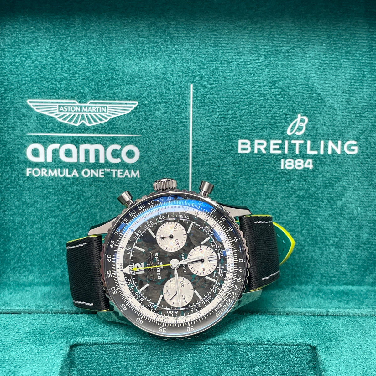 Pre-Owned Breitling Navitimer B01 Chronograph 43mm Aston Martin Aramco Formula One EB0138 Image 5