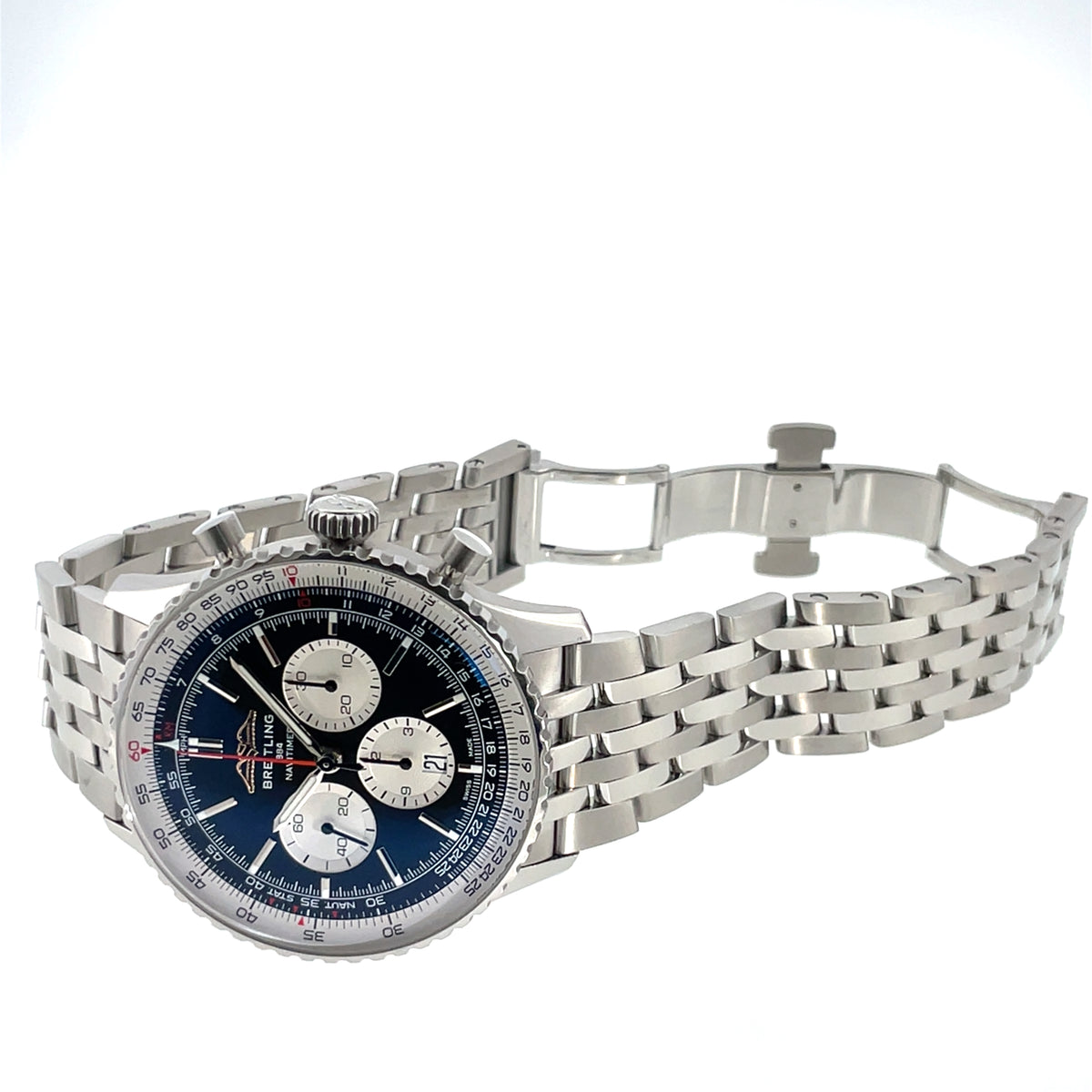 Pre-Owned Breitling Navitimer Chrono B01 46mm Reverse Panda Black Dial Watch AB0137 Image 4