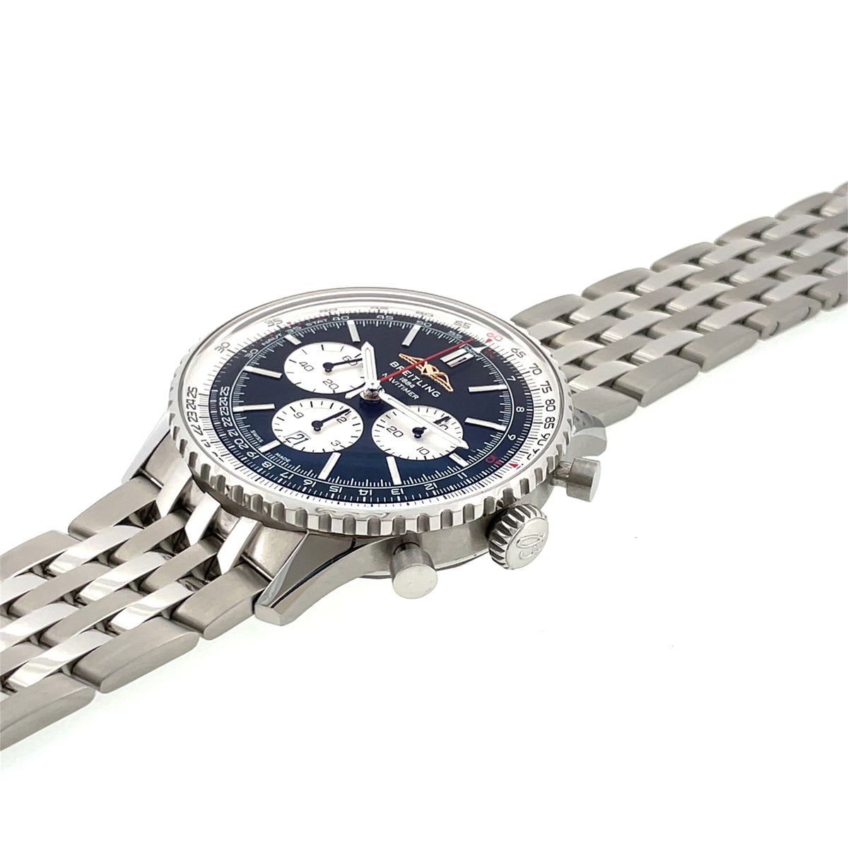 Pre-Owned Breitling Navitimer Chrono B01 46mm Reverse Panda Black Dial Watch AB0137 Image 5