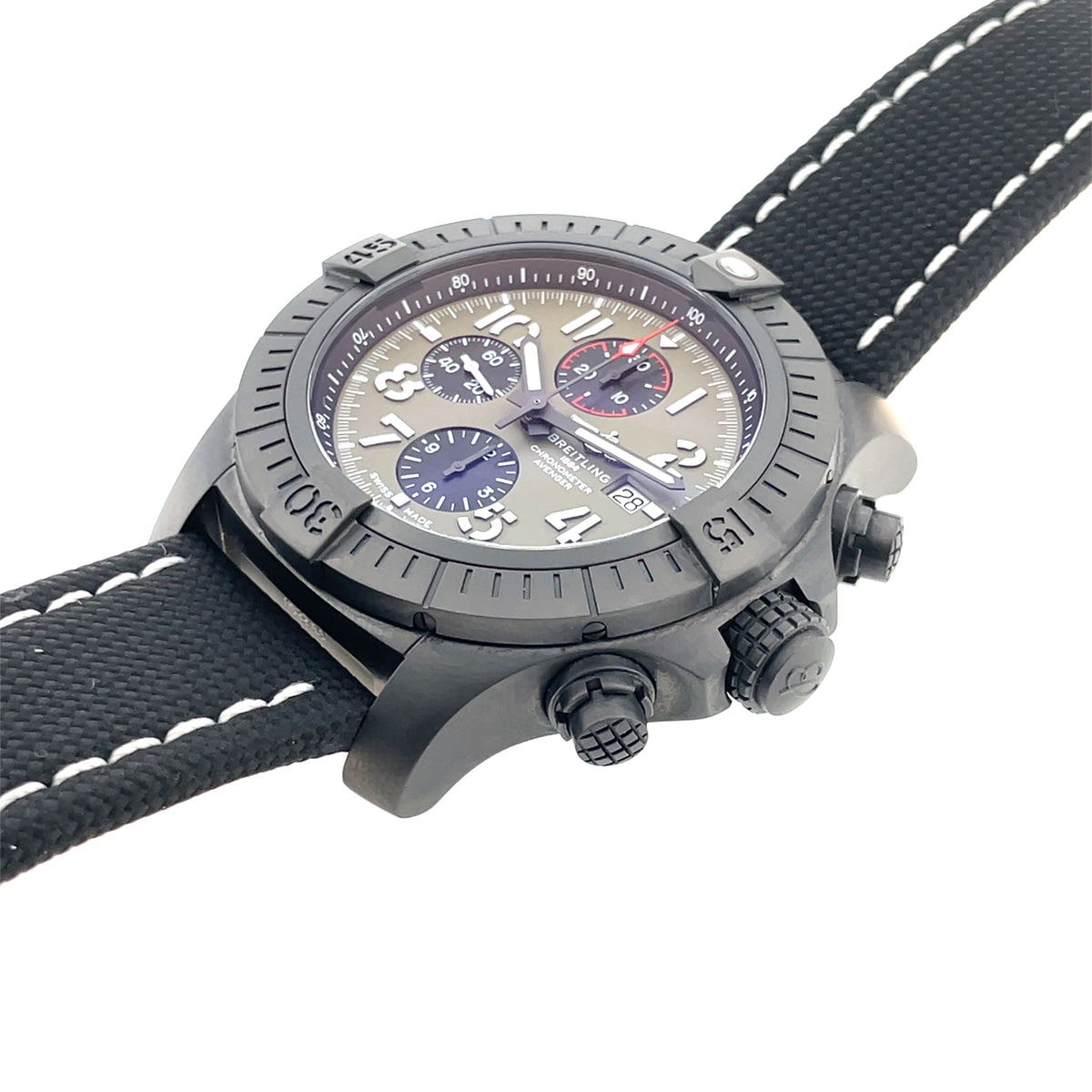 Pre-Owned Breitling Super Avenger 48mm Green Dial Night Mission V133751A1L1X1 Image 7