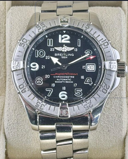 Pre-Owned Breitling Superocean Black Dial Automatic Watch