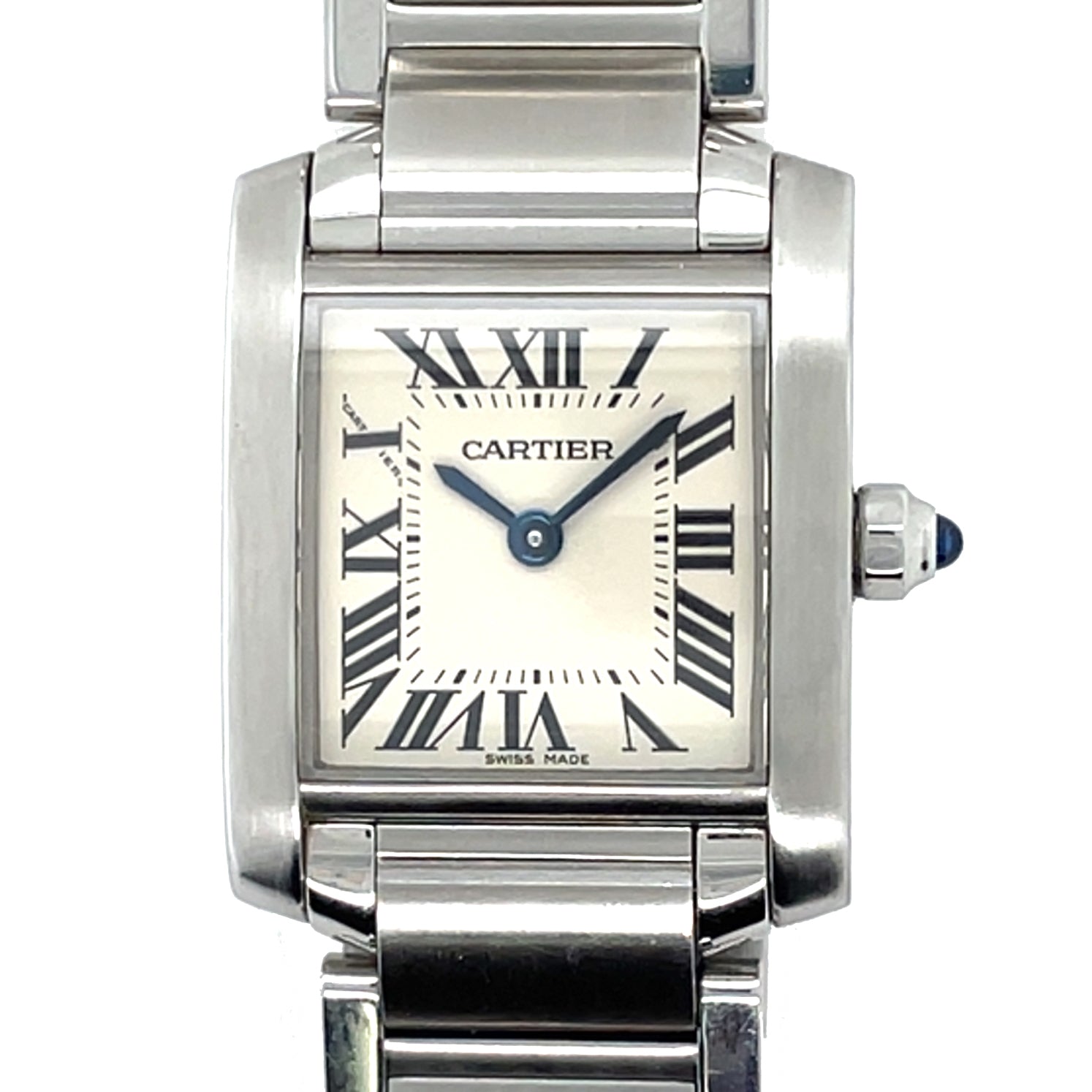 Pre-Owned Cartier Tank Francaise White Roman img1