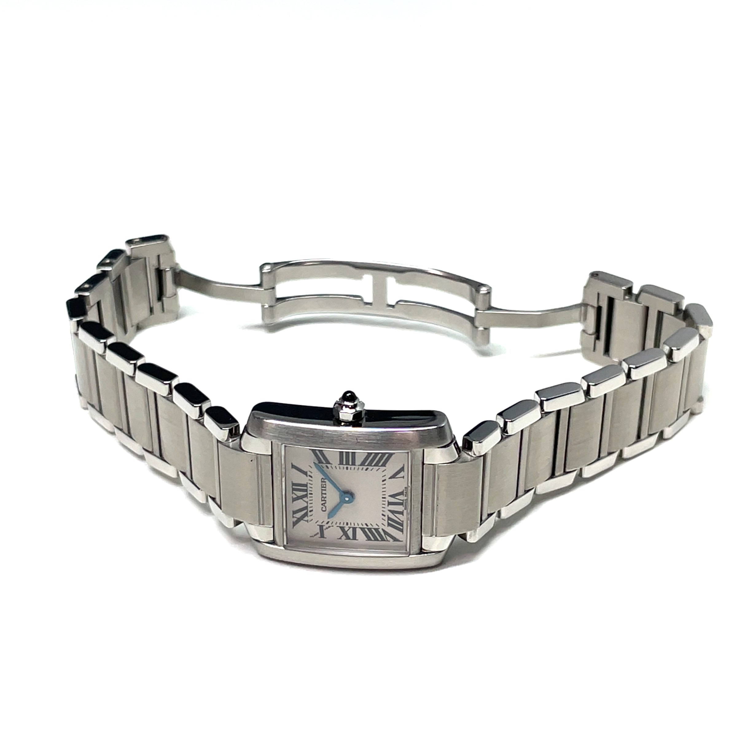 Pre-Owned Cartier Tank Francaise White Roman img2