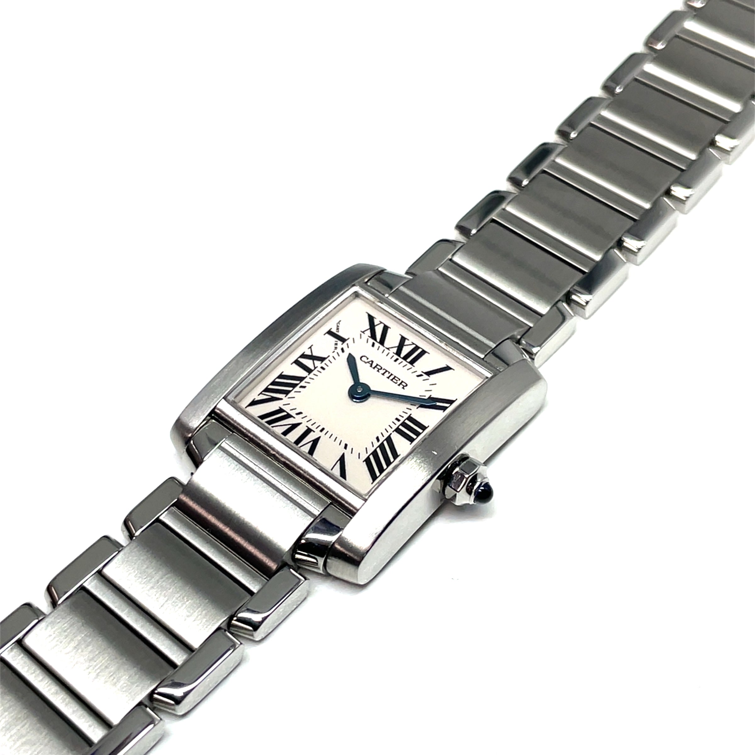 Pre-Owned Cartier Tank Francaise White Roman img3