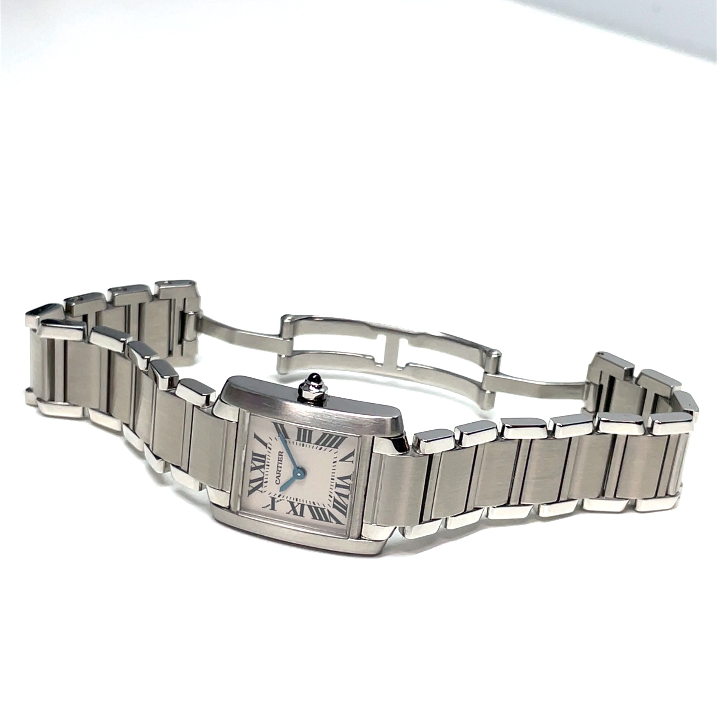 Pre-Owned Cartier Tank Francaise White Roman img4