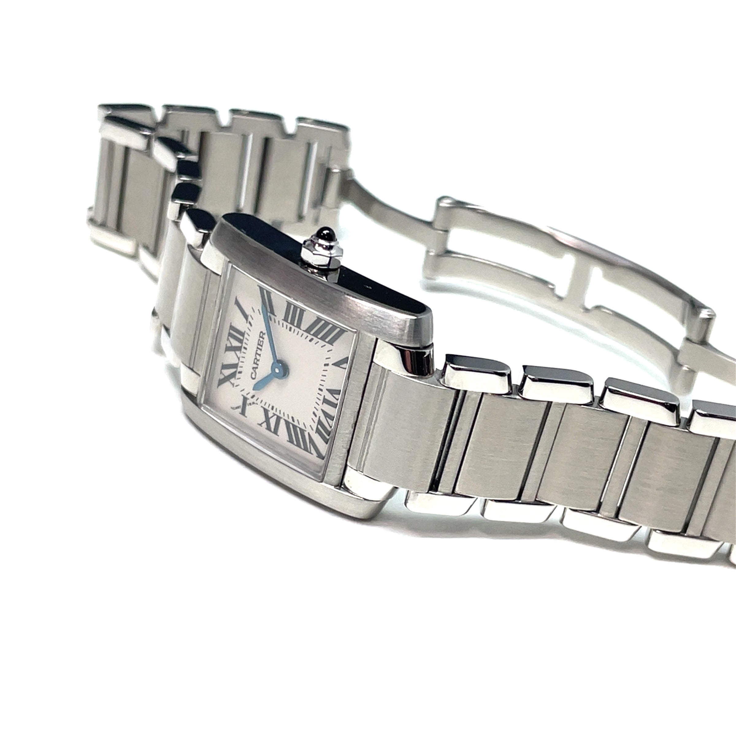 Pre-Owned Cartier Tank Francaise White Roman img5