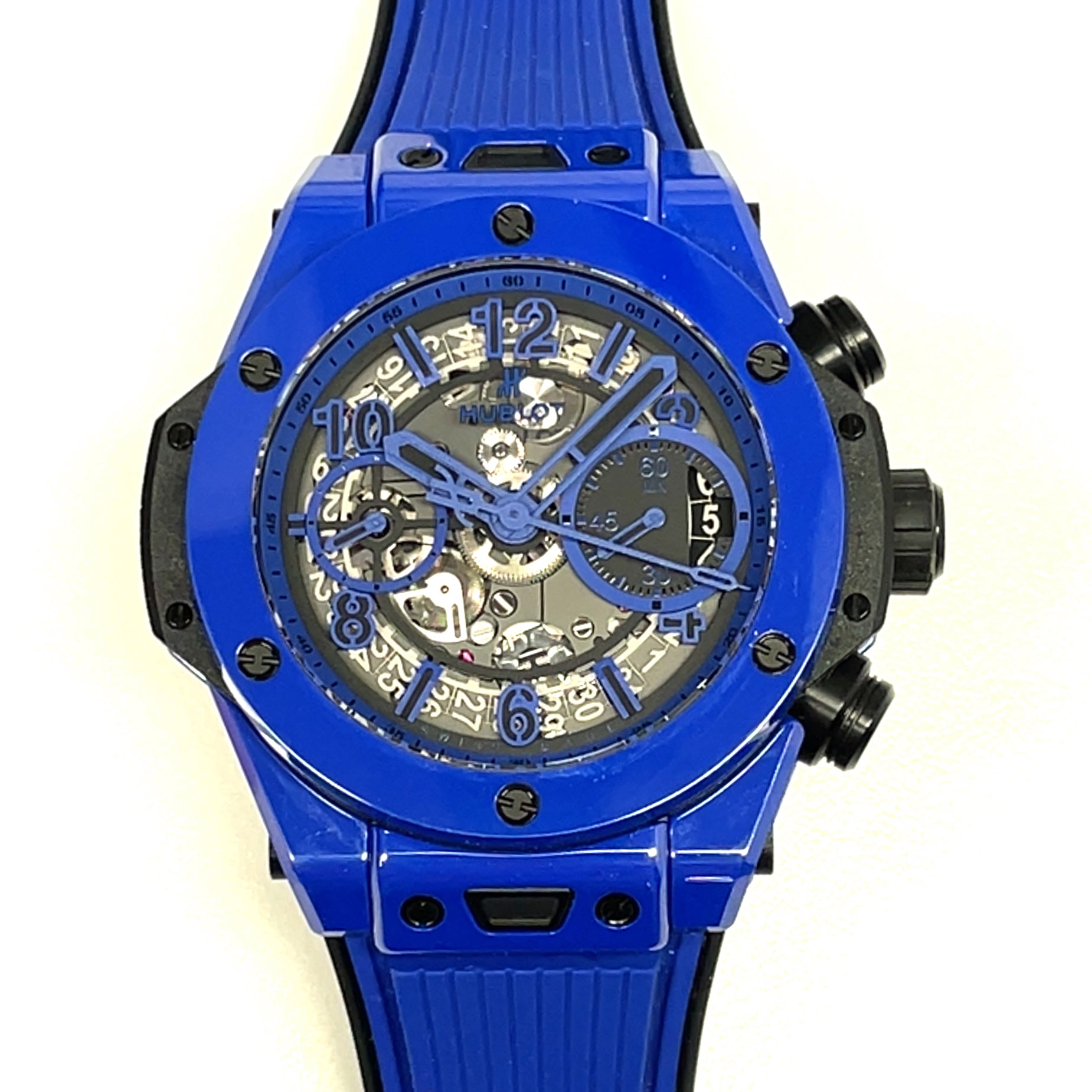 Pre-Owned Hublot Big Bang Unico Blue Magic Automatic Chronograph 42mm Watch img1