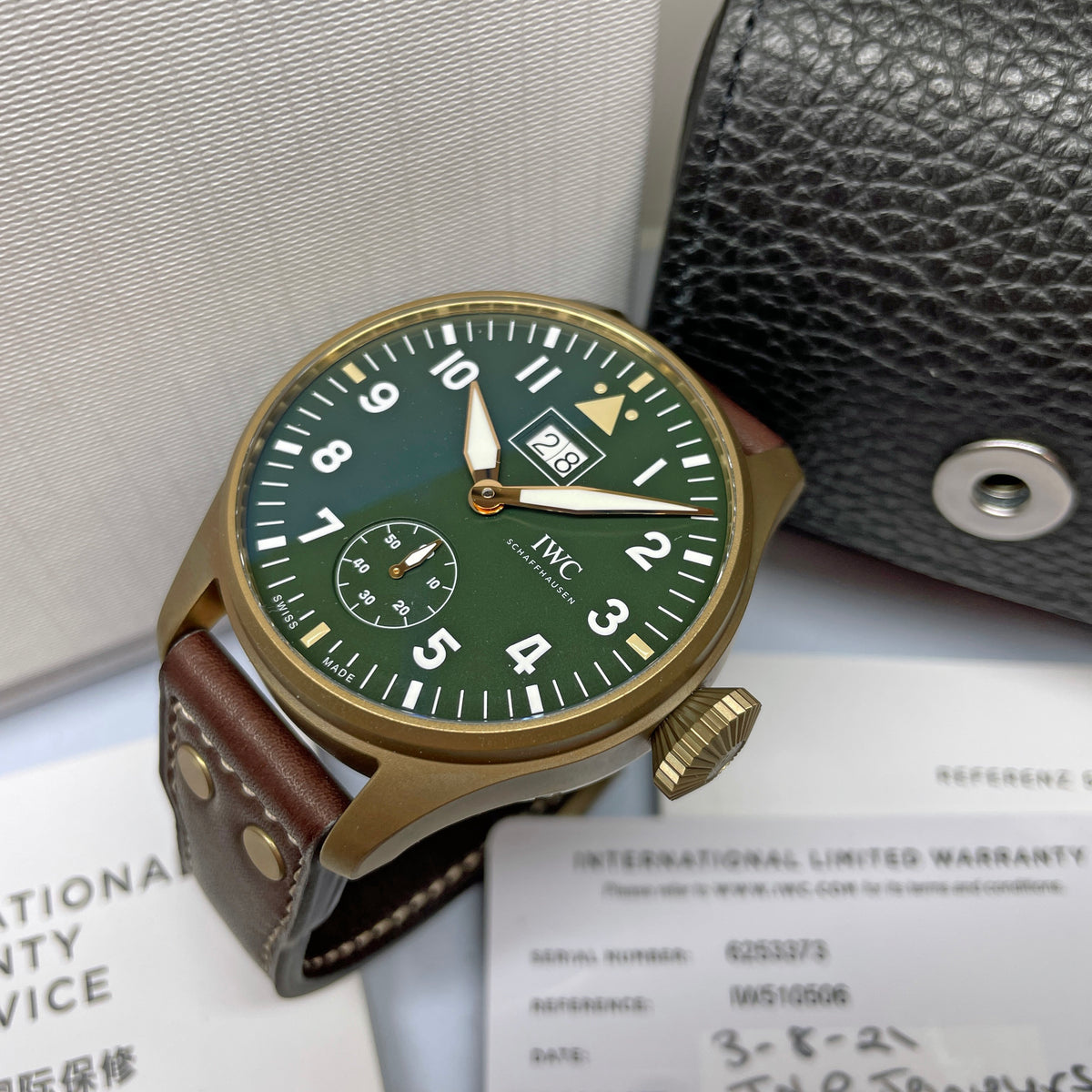 Pre-Owned IWC Spitfire Mission Accomplished Watch 46.2mm Green Bronze IW510506 img2