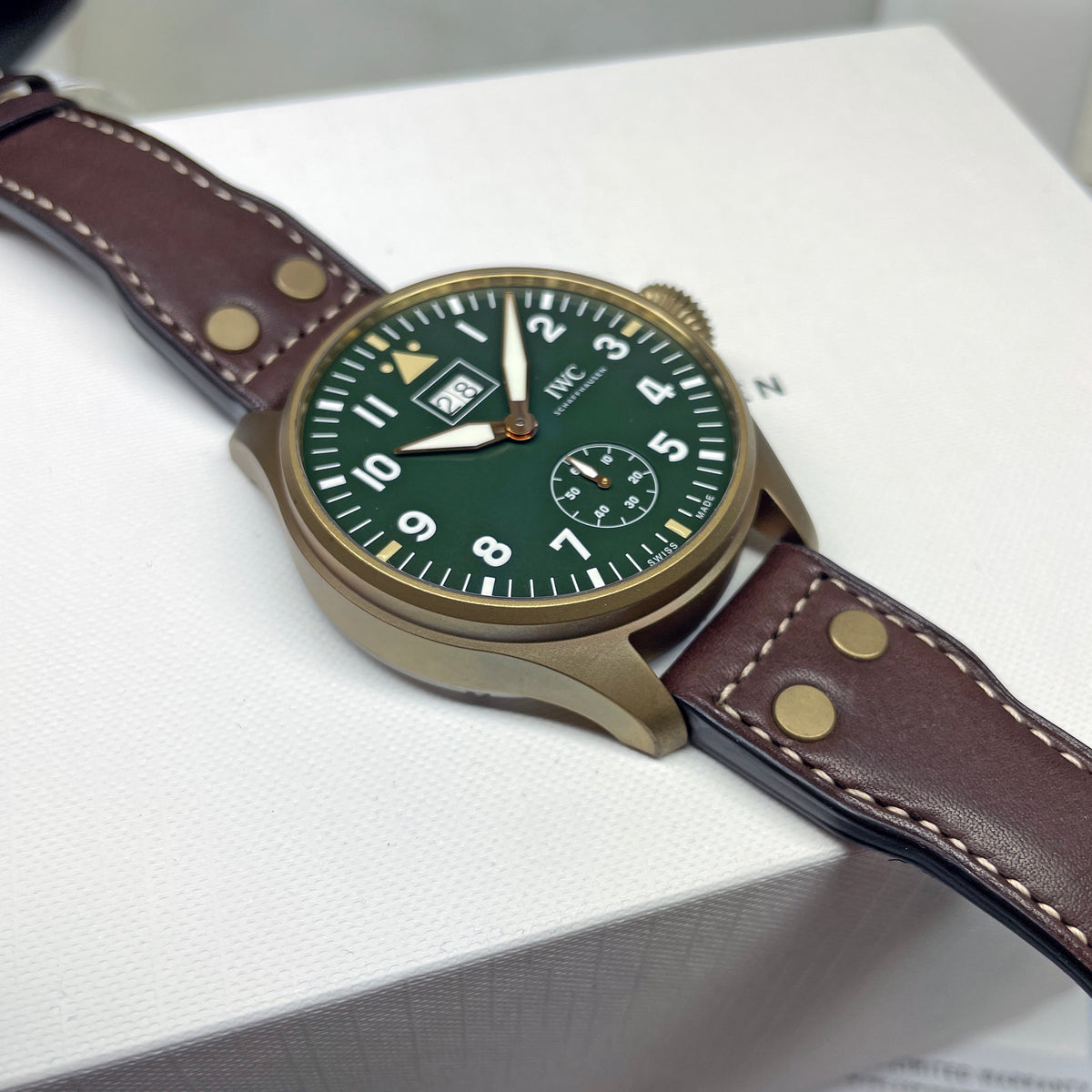 Pre-Owned IWC Spitfire Mission Accomplished Watch 46.2mm Green Bronze IW510506 img5