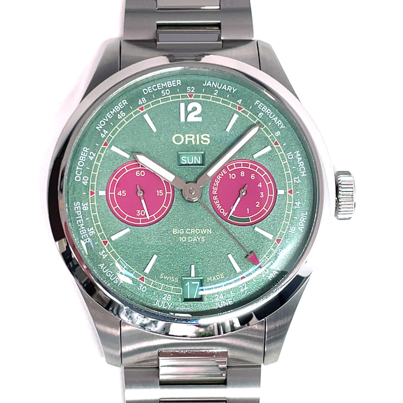 Pre-Owned Oris Big Crown Calibre 113 Pink Green Calendar Mechanical Watch 43mm img1