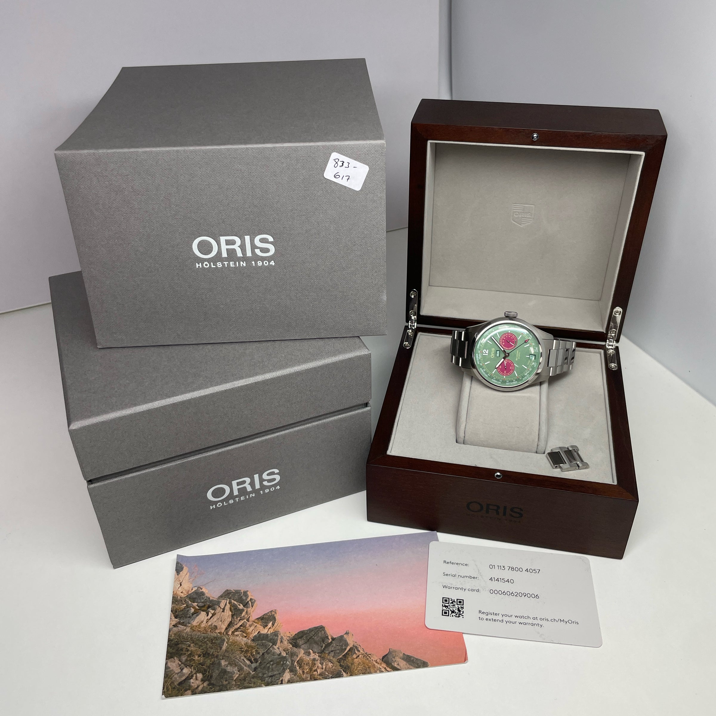 Pre-Owned Oris Big Crown Calibre 113 Pink Green Calendar Mechanical Watch 43mm img9