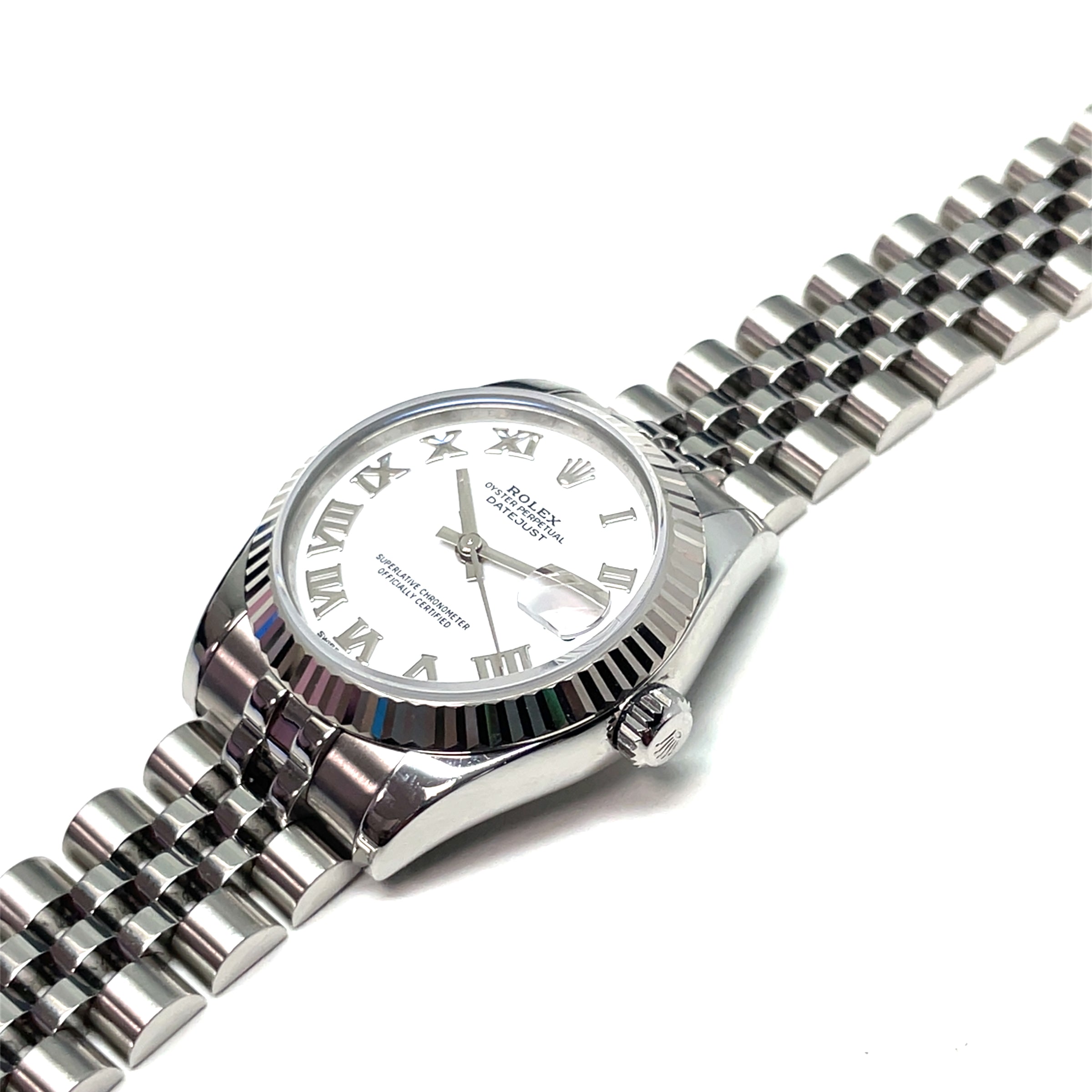 Pre-Owned Rolex Datejust 178274 31mm White Roman Dial Jubilee Watch img3