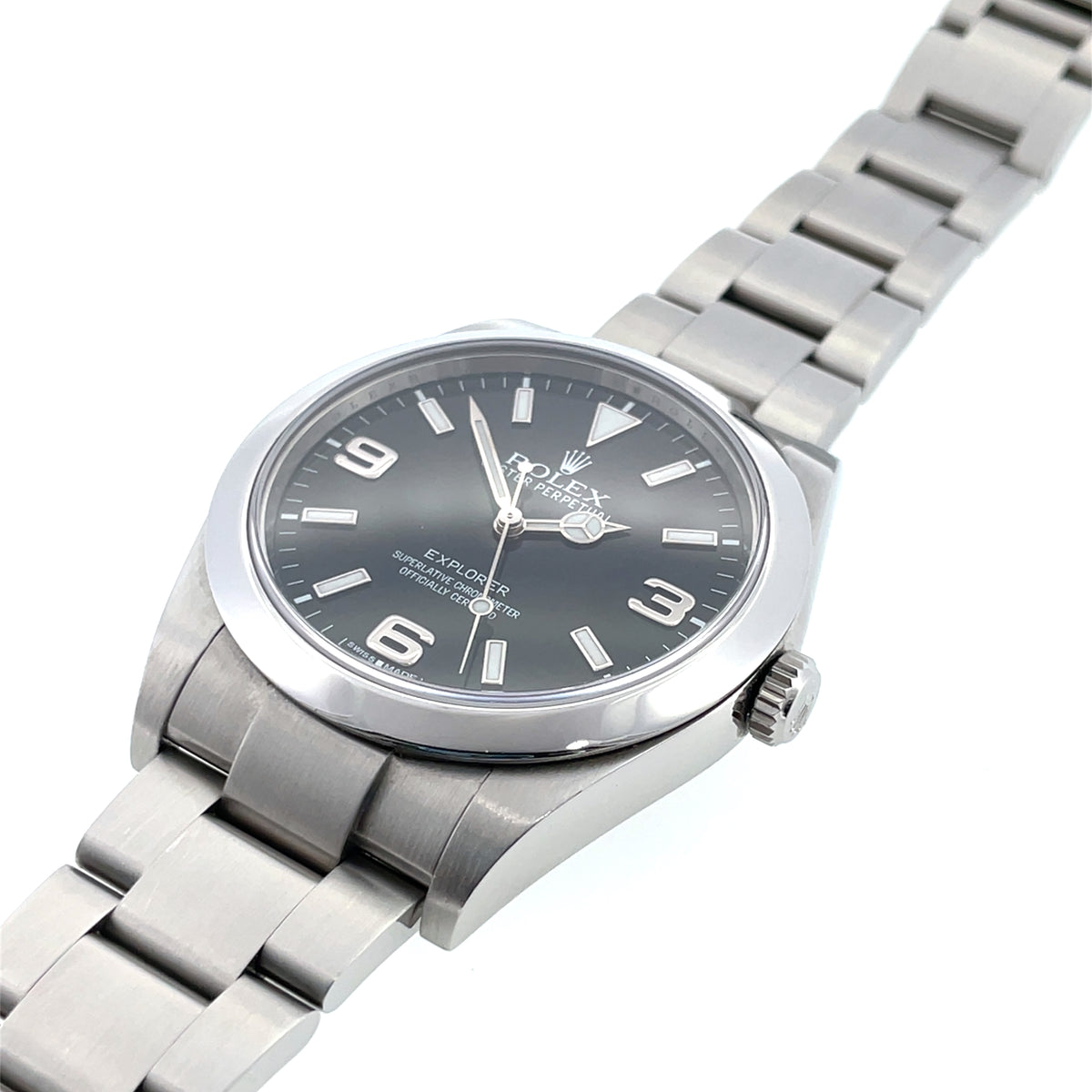 Pre-Owned Rolex Explorer I Oyster 39mm Steel Black Dial Watch 214270 Image 1