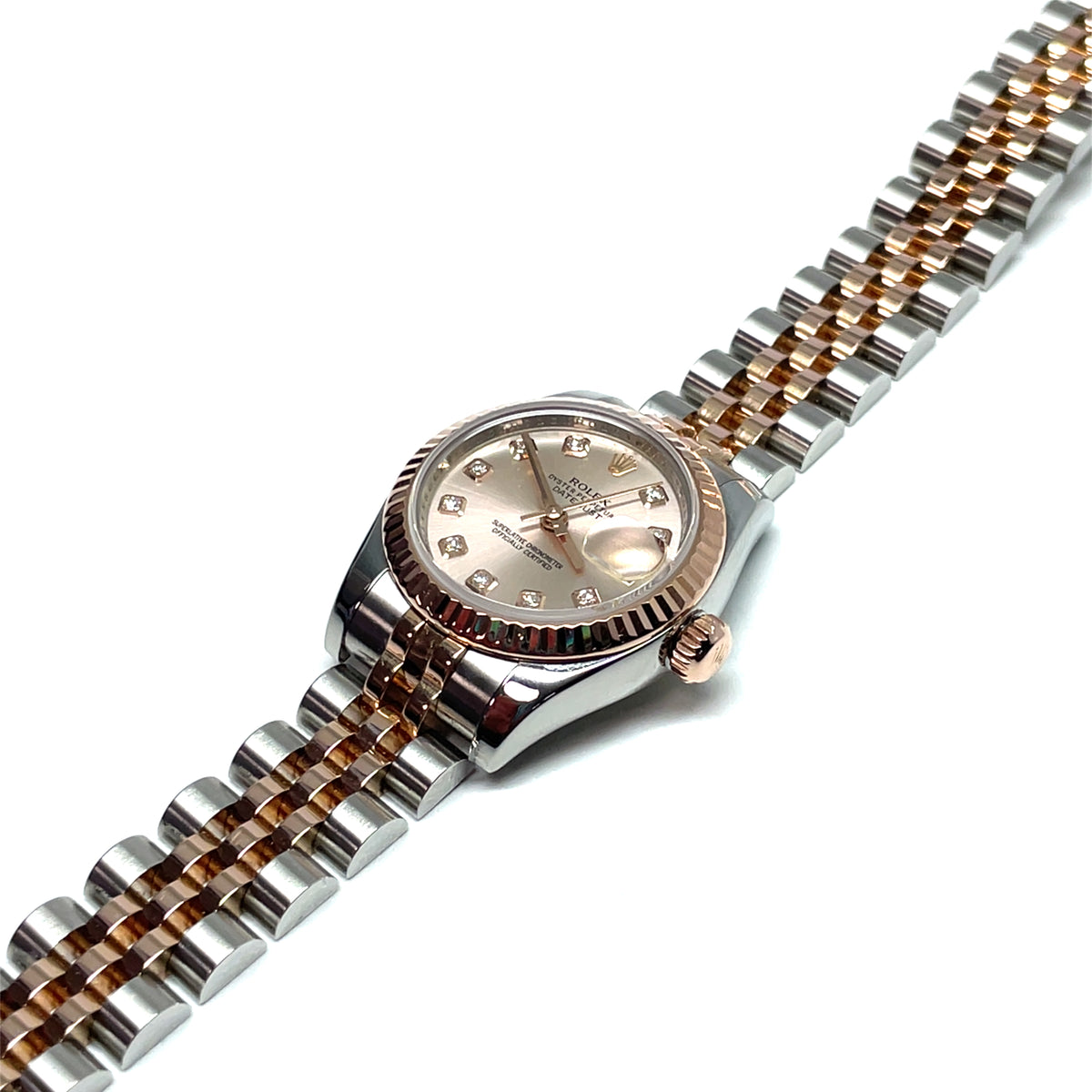Pre-Owned Rolex Lady-Datejust 26mm Everose Two-Tone Diamond Dial Watch 179171 img2