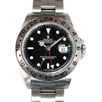 Pre-Owned Rolex Oyster Explorer II Automatic Black Dial GMT Watch 2004 40mm img1