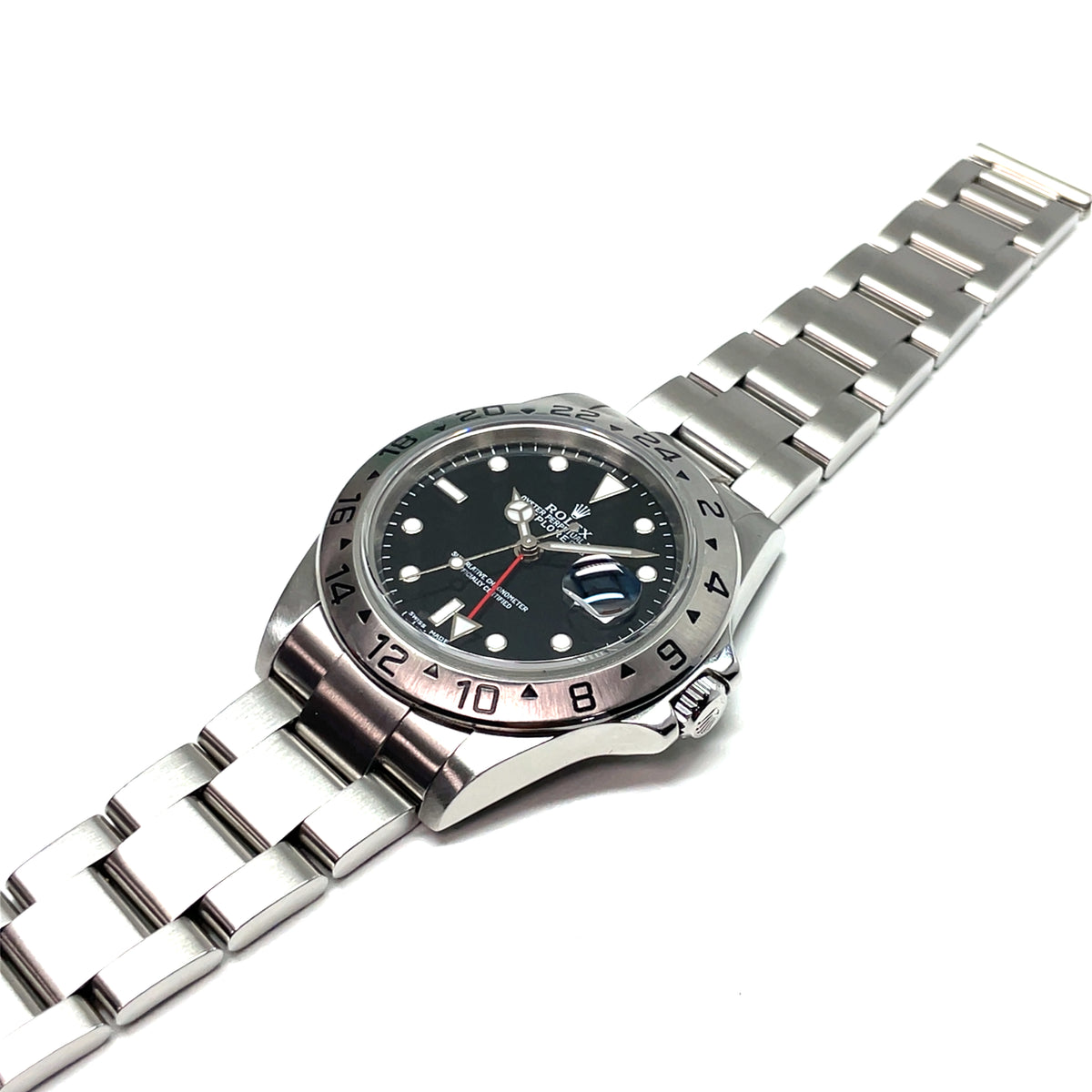 Pre-Owned Rolex Oyster Explorer II Automatic Black Dial GMT Watch 2004 40mm img2