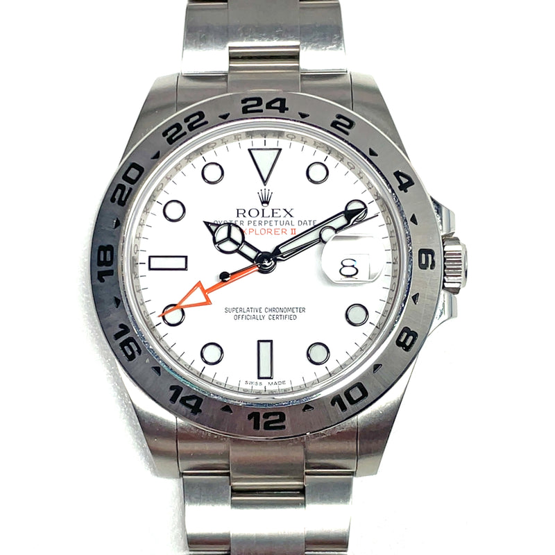 Pre-Owned Rolex Polar Explorer II White Dial Oyster Bracelet Watch 216570 img1