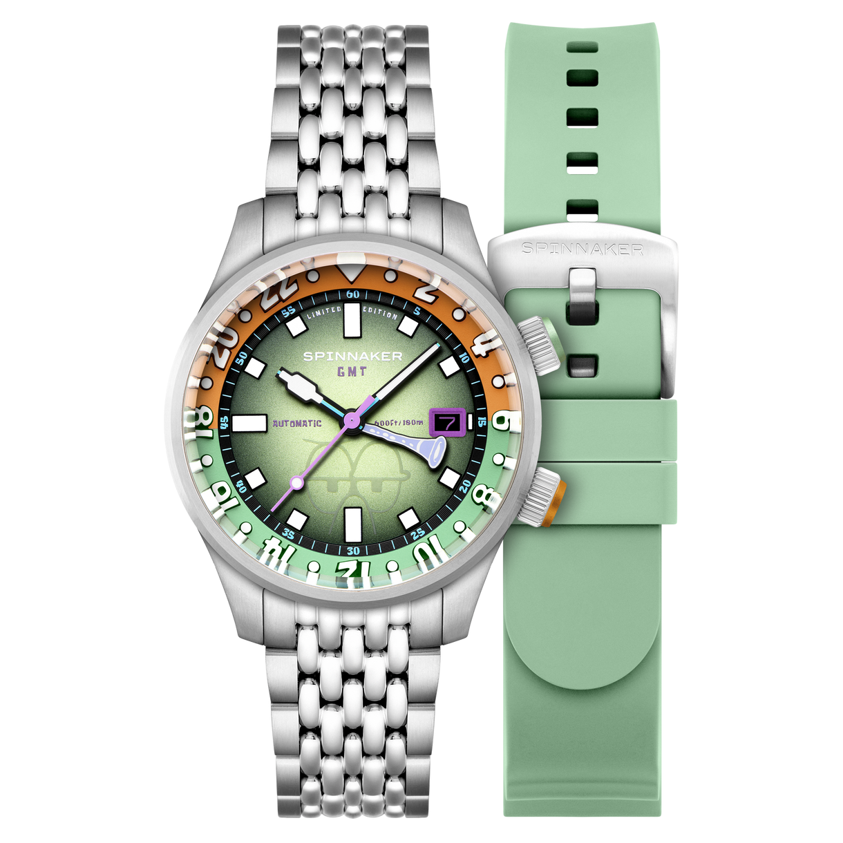 Pre-Owned Spinnaker Bradner GMT Automatic SpongeBob SquarePants Bubbly Grins Limited Edition Watch