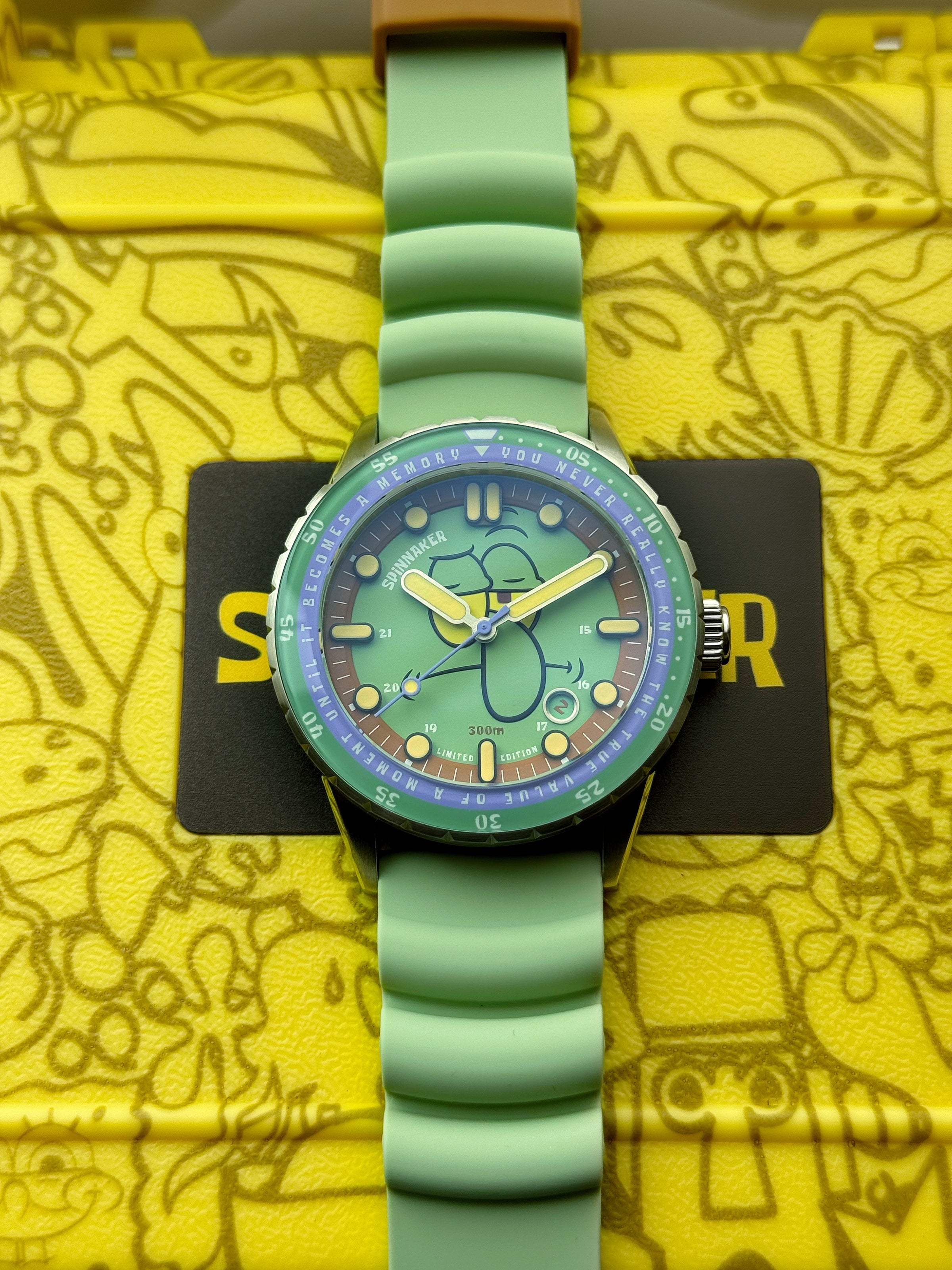 Pre-Owned Spinnaker Hass Automatic Spongebob Squarepants 25th LE in Squidward Green Watch img2