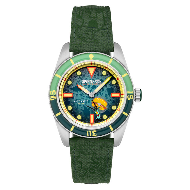 Pre-Owned Spinnaker x Spongebob Fleuss LE Frenemies Plankton Green Watch img1