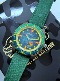 Pre-Owned Spinnaker x Spongebob Fleuss LE Frenemies Plankton Green Watch img2