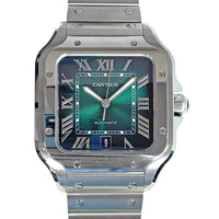 Pre- Owned Santos de Cartier Green Dial Mechanical Movement Watch WSSA0062 img1