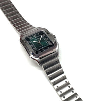 Pre- Owned Santos de Cartier Green Dial Mechanical Movement Watch WSSA0062 img2