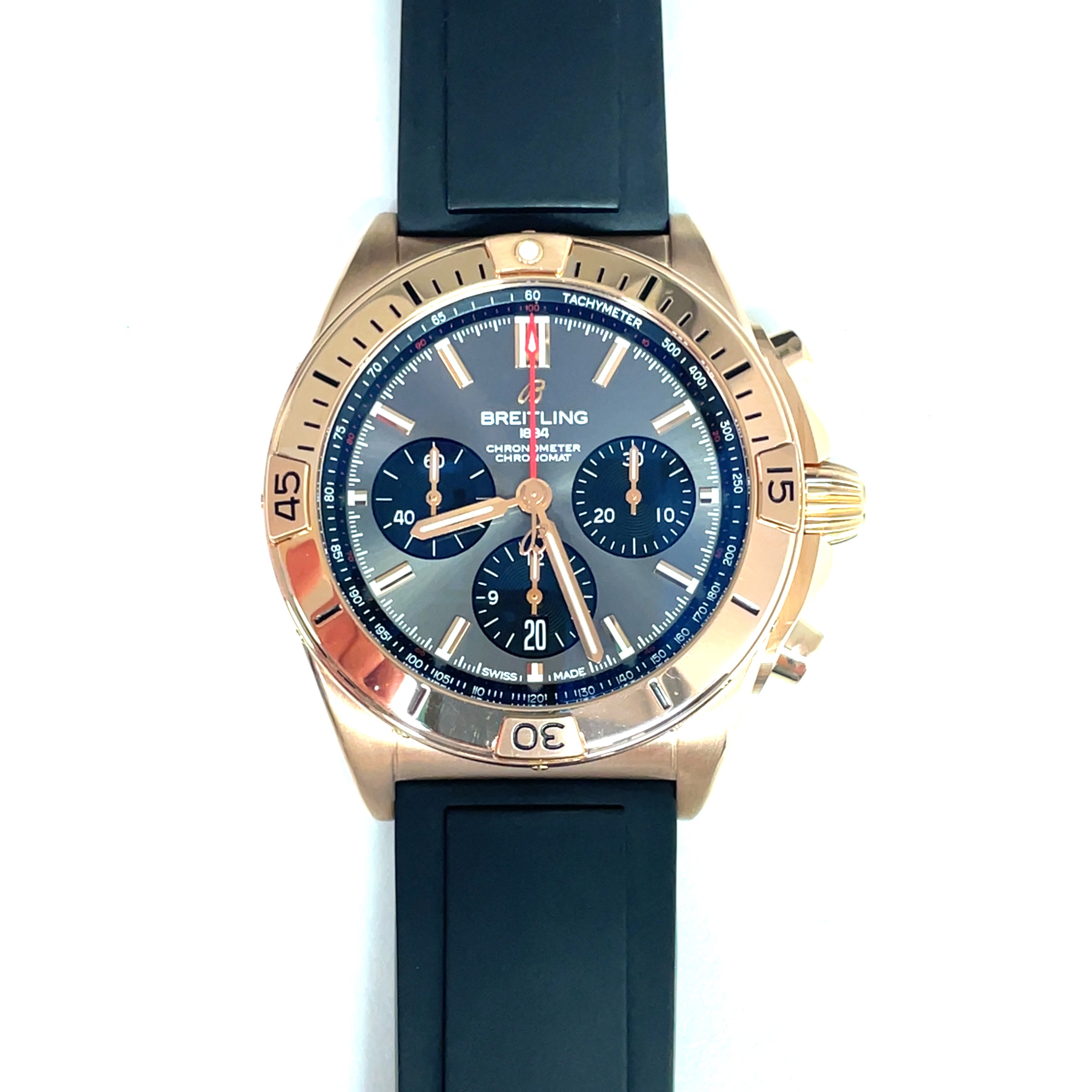 Pre-owned Breitling Chronomat B01 42 Rose Gold Chronograph img5