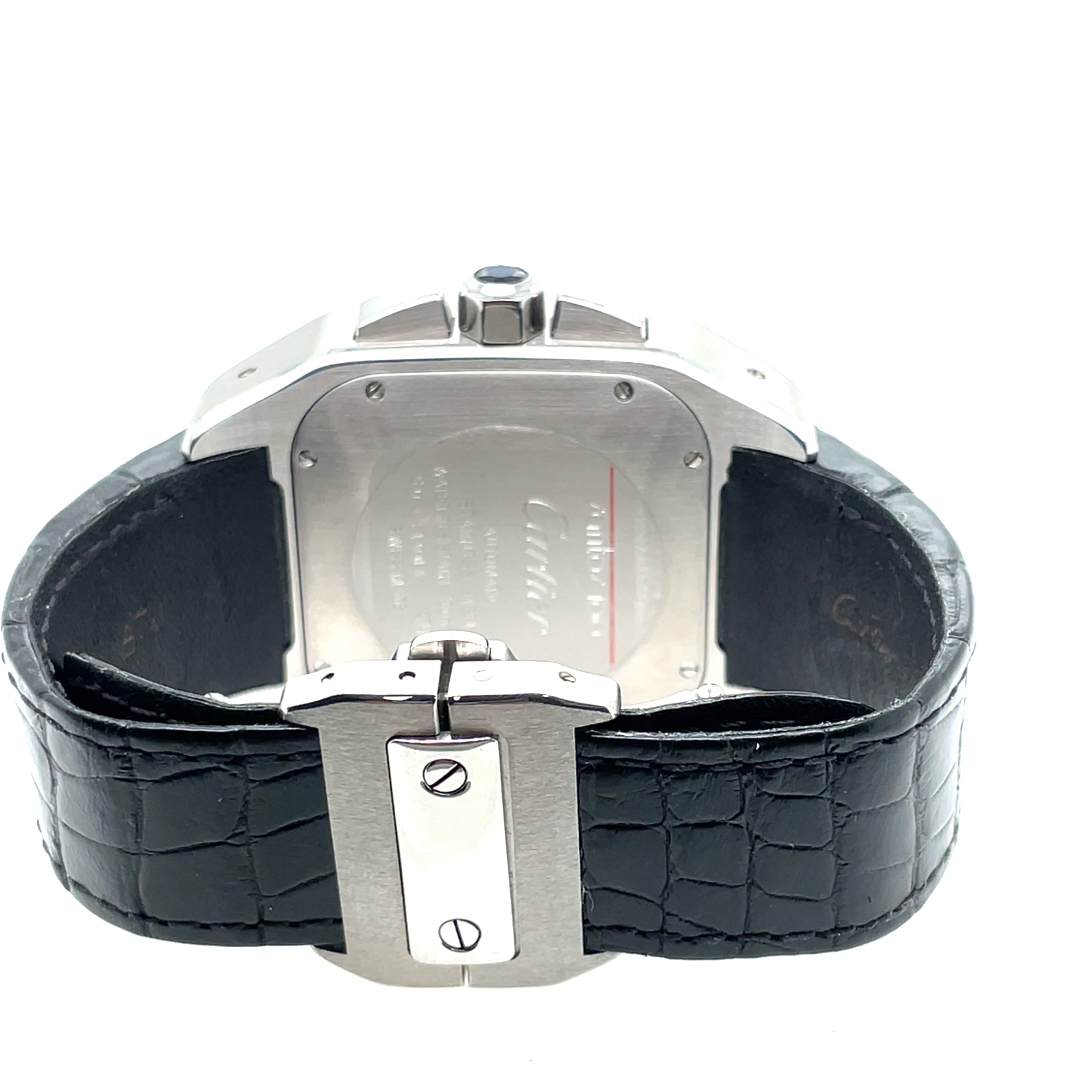 Pre-owned Cartier Santos 100-XL chronographW20090X8 Silver 42mm Watch img6