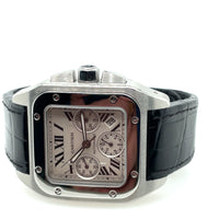 Pre-owned Cartier Santos 100-XL chronographW20090X8 Silver 42mm Watch img7