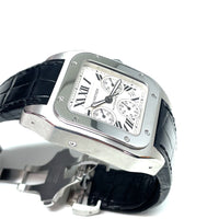 Pre-owned Cartier Santos 100-XL chronographW20090X8 Silver 42mm Watch img8