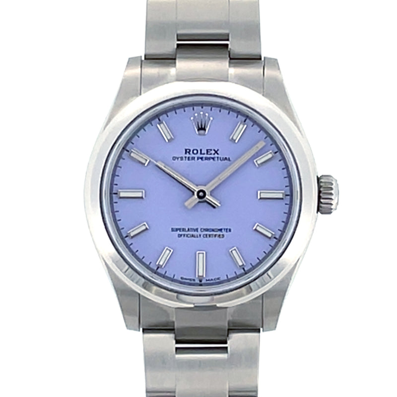 Pre-owned Rolex 31mm Oyster Perpetual Lavender Oystersteel 277200 Watch