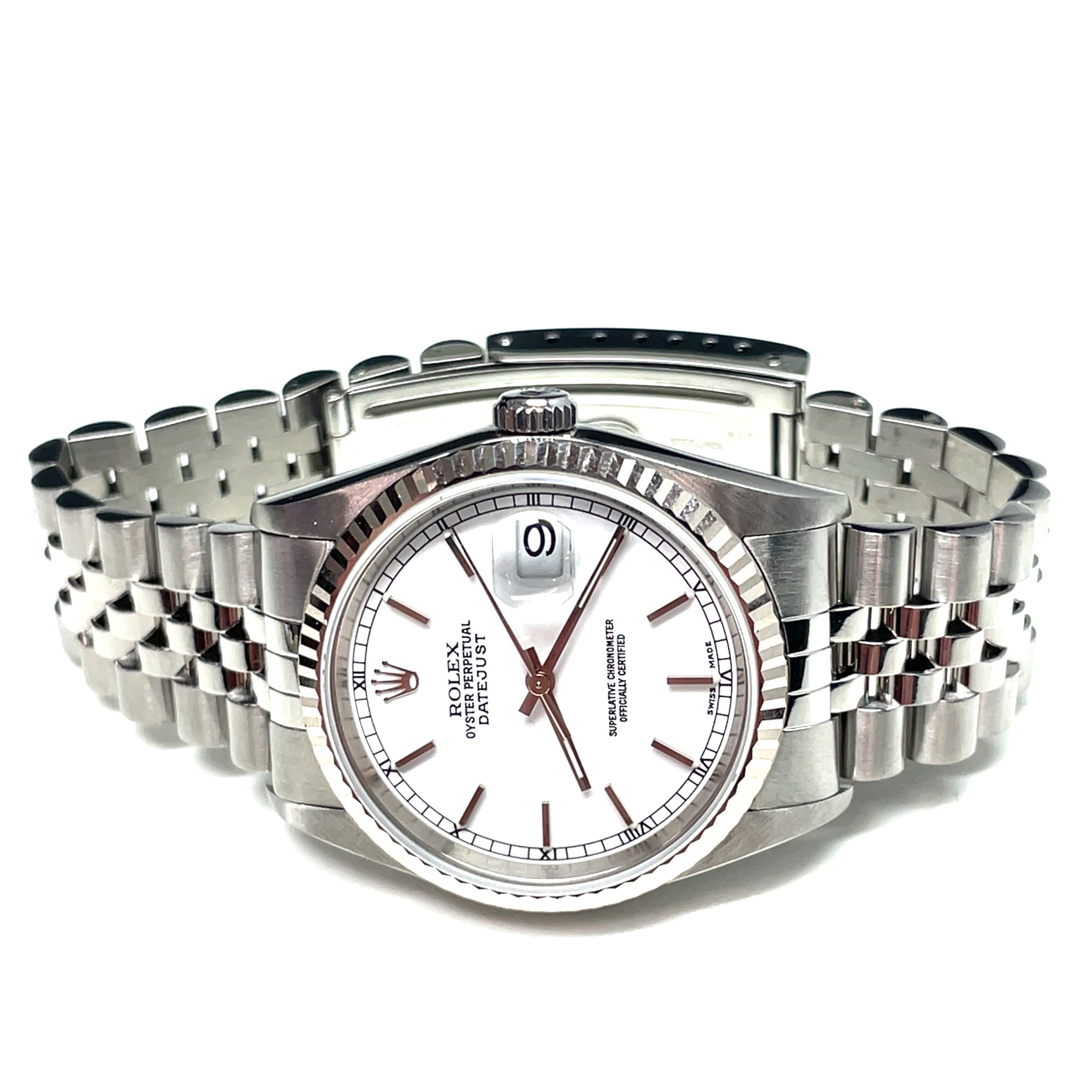 Pre-owned Rolex Datejust 16234 White Dial Jubilee Watch img2