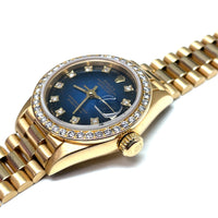 Pre-owned Rolex Datejust 69138 Diamond Bezel Blue Vignette Dial Ladies Watch img2