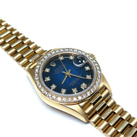Pre-owned Rolex Datejust 69138 Diamond Bezel Blue Vignette Dial Ladies Watch img3