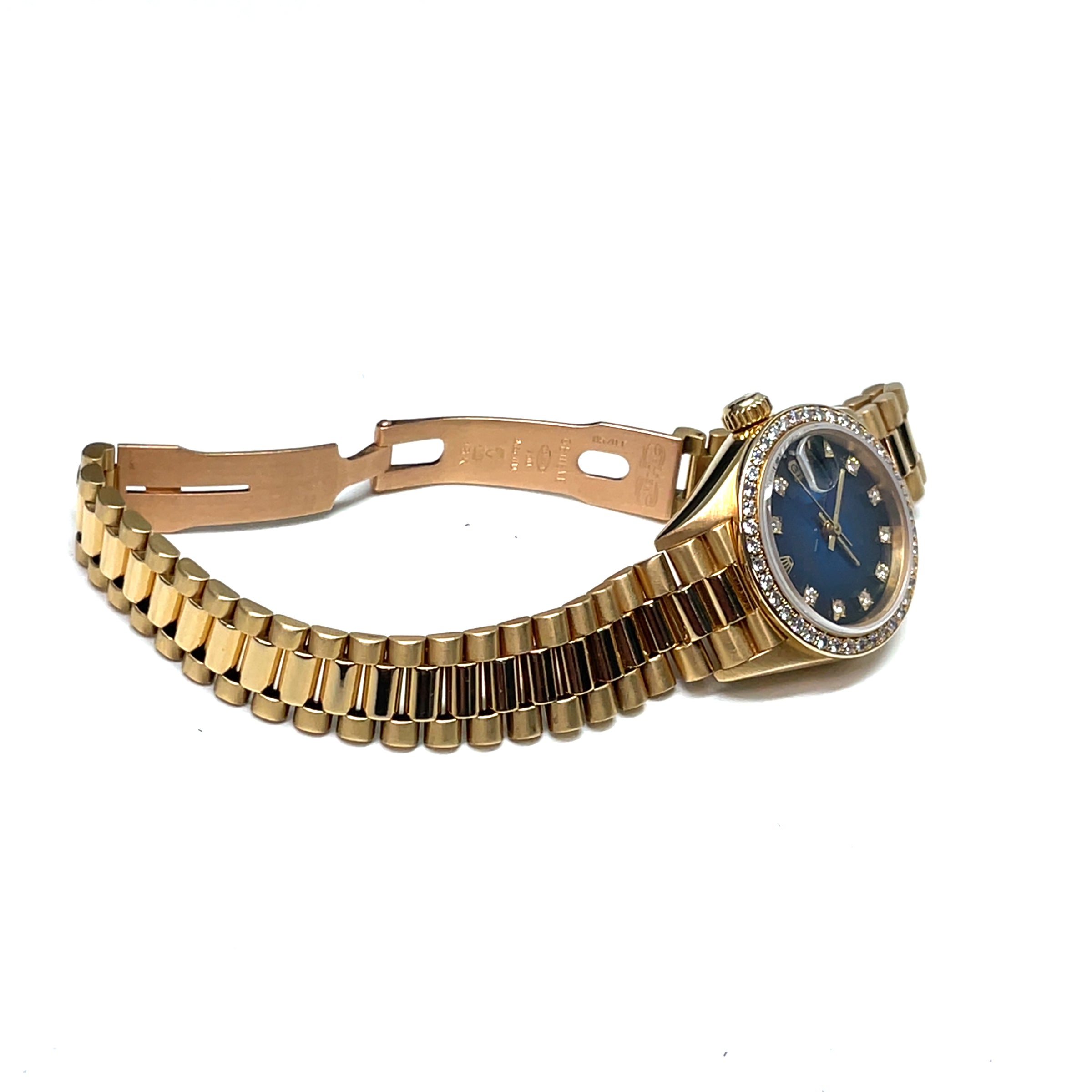 Pre-owned Rolex Datejust 69138 Diamond Bezel Blue Vignette Dial Ladies Watch img5